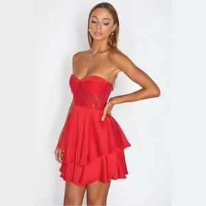 Red Strapless Dress
